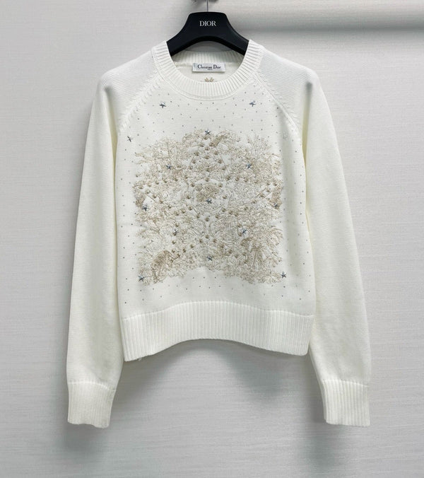 CD 26FW Star-Embroidered Celestial Motif Sweater Wool 440352