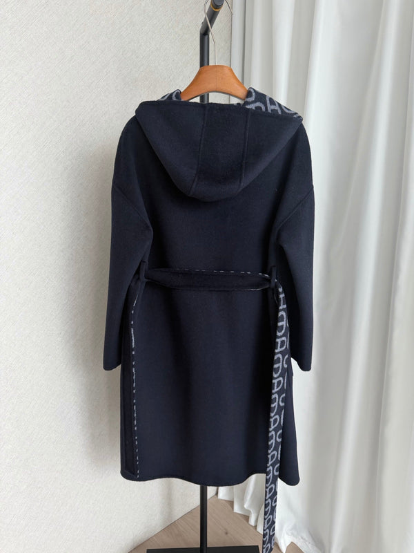 HM 26FW Hooded Coat Pig-Nose Detail Cashmere 440849