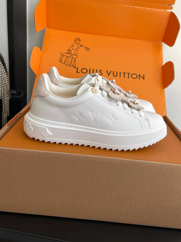 LV Time Out Sneakers Monogram Flower Charms Leather 176800