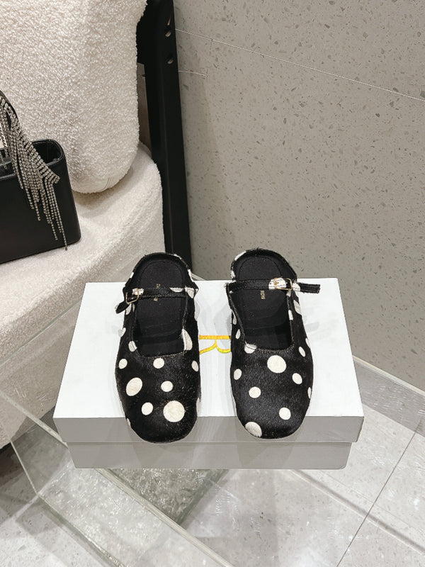 TR Ava Mules Polka Dot Horsehair 178913