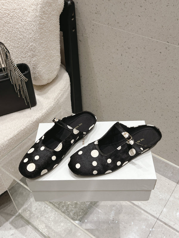 TR Ava Mules Polka Dot Horsehair 178913