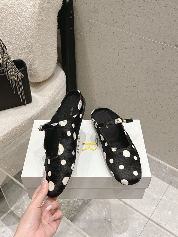 TR Ava Mules Polka Dot Horsehair 178913