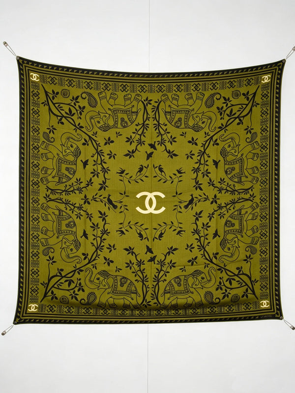 CC 2026 Square Scarf 140cm Cashmere Silk 550804