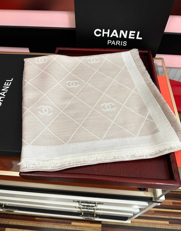 CC 2026 Square Scarf 140cm Wool Silk 550789