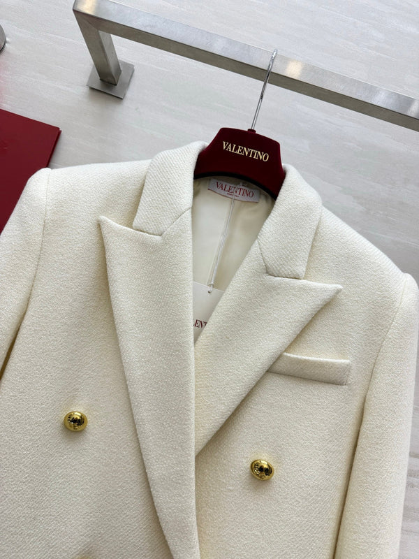 VLTN 26FW Double-Breasted Long Wool Coat Gold Buttons Wool 449852