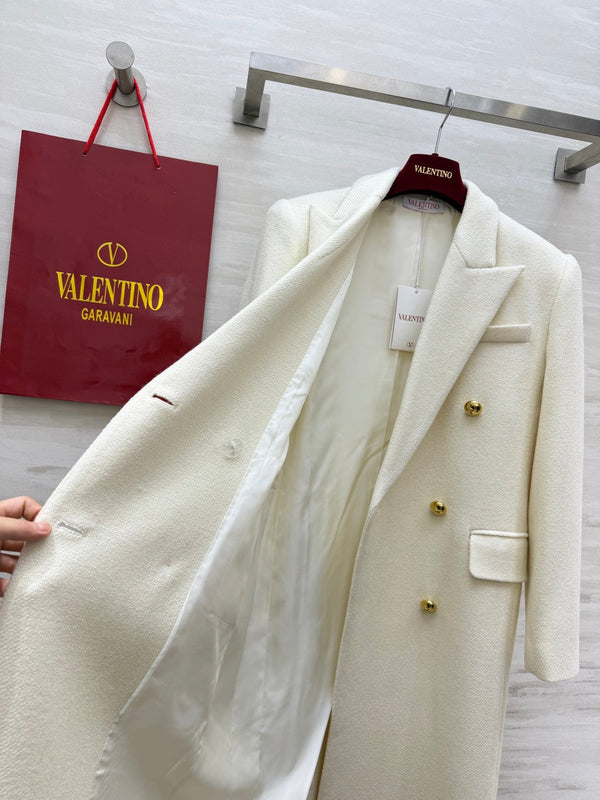 VLTN 26FW Double-Breasted Long Wool Coat Gold Buttons Wool 449852