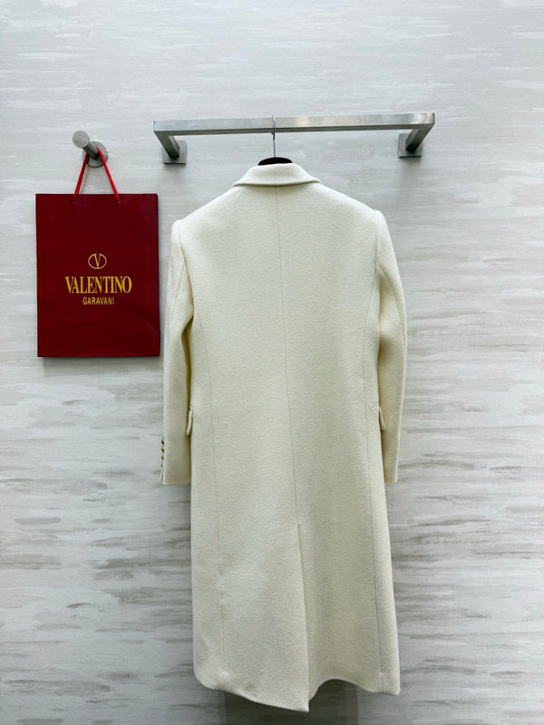 VLTN 26FW Double-Breasted Long Wool Coat Gold Buttons Wool 449852