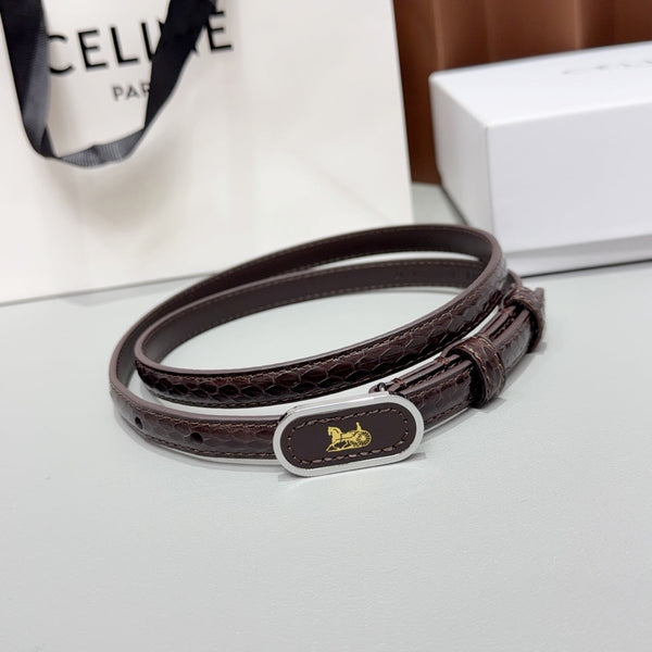 CE 26FW Chariot Belt 1.3cm Taurillon Gold-Tone Hardware Leather 220527