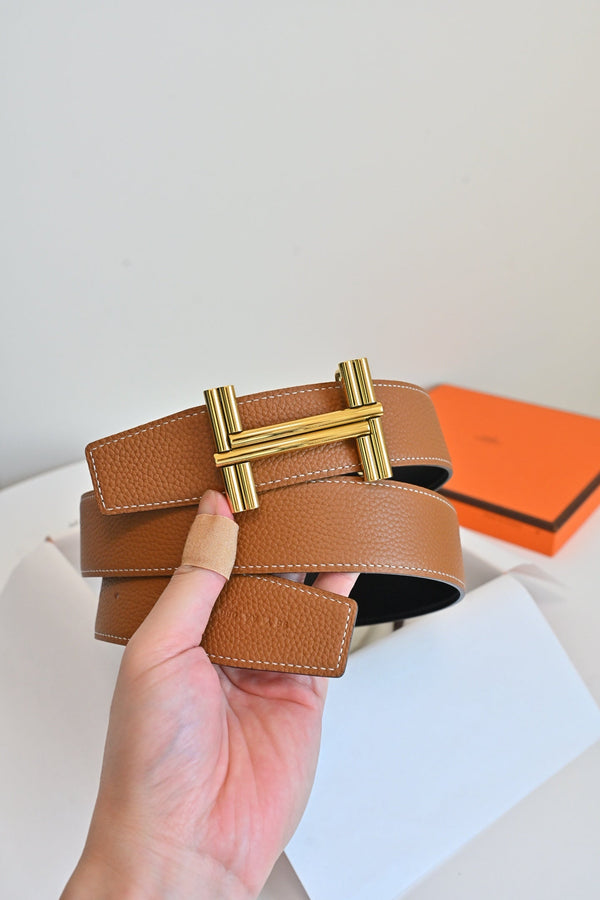 HM 26FW Reversible Tube H Belt 3.8cm Haze Leather 220399