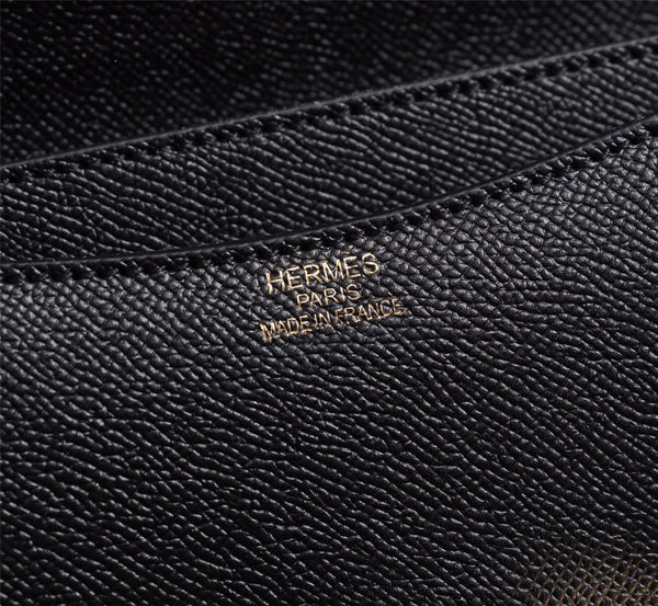 HM CONSTANCE BAGS 22 BLACK EPSOM GOLD HARDWARE