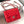 MINI SQUARE FLAP BAG 17CM RED LAMBSKIN SILVER HARDWARE
