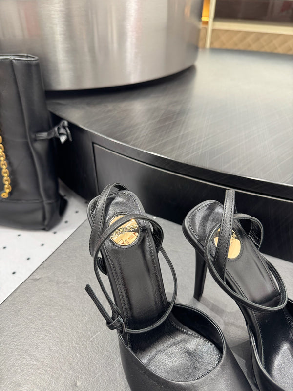 YSL 26S Square-Toe High Heels 105 Mm Calfskin