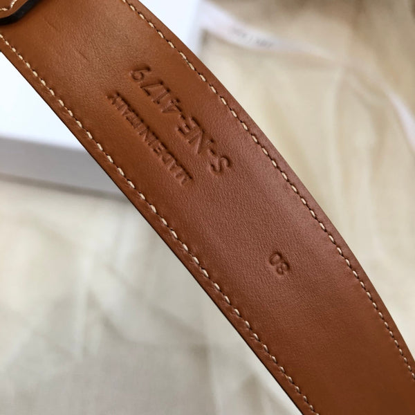 CL Gold 25mm Triomphe Enamel Brown Calfskin 562437