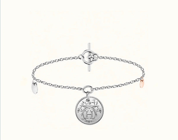 H Classic Sliver Coin Bracelet