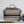 LARGE 28 BASKET BAG IN BLACK OBLIQUE JACQUARD AND BEIGE WICKER