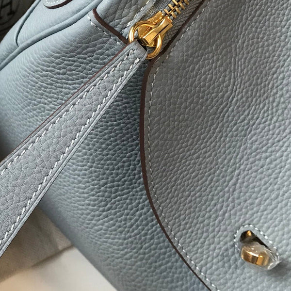 HM LINDY 30 BAG IN NEPAL BLUE CALFSKIN GOLD HARDWARE