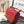 LOE GOYA BAG 18 IN CHERRY RED SILK CALFSKIN