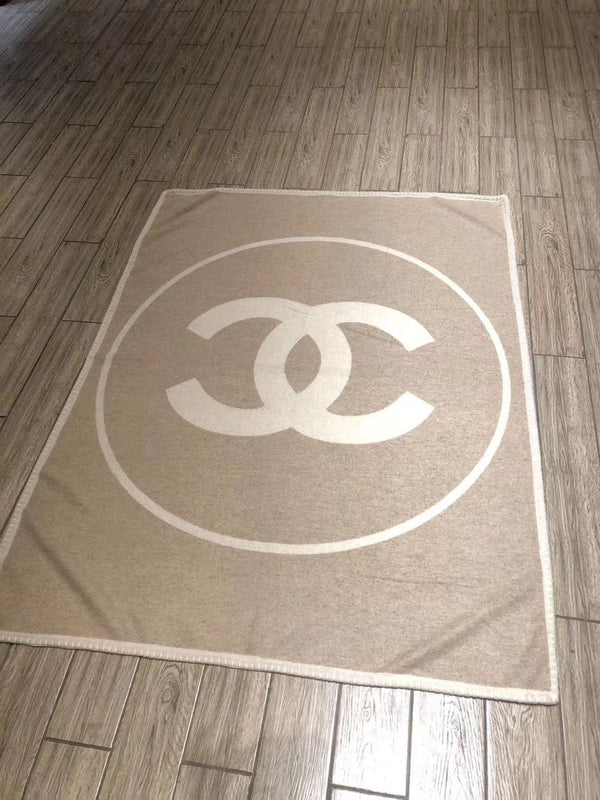 CC Merino Blanket Beige White Wool Cashmere