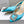Manolo Buckle Mules 7cm Eletric Blue Silk 208017