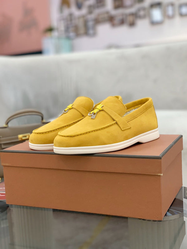 LP 26s Open Walk Loafers 2cm Yellow Suede Shearling SHW 110784