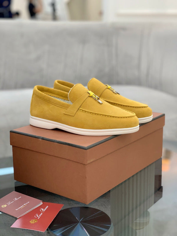 LP 26s Open Walk Loafers 2cm Yellow Suede Shearling SHW 110784