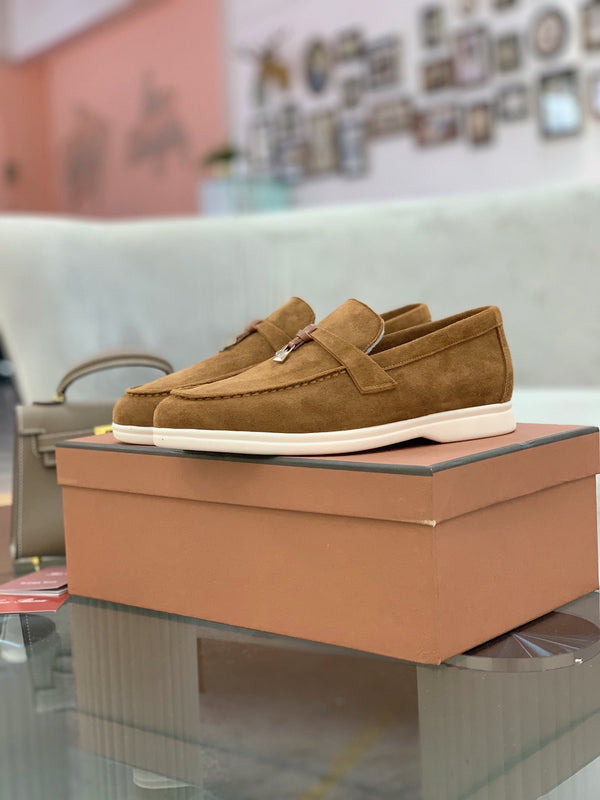 LP 26s Open Walk Loafers 2cm Ochre Suede Shearling SHW 110785