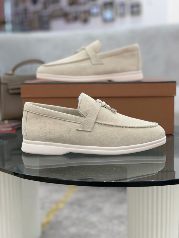 LP 26s Open Walk Loafers 2cm Stucco Suede Shearling SHW 110792
