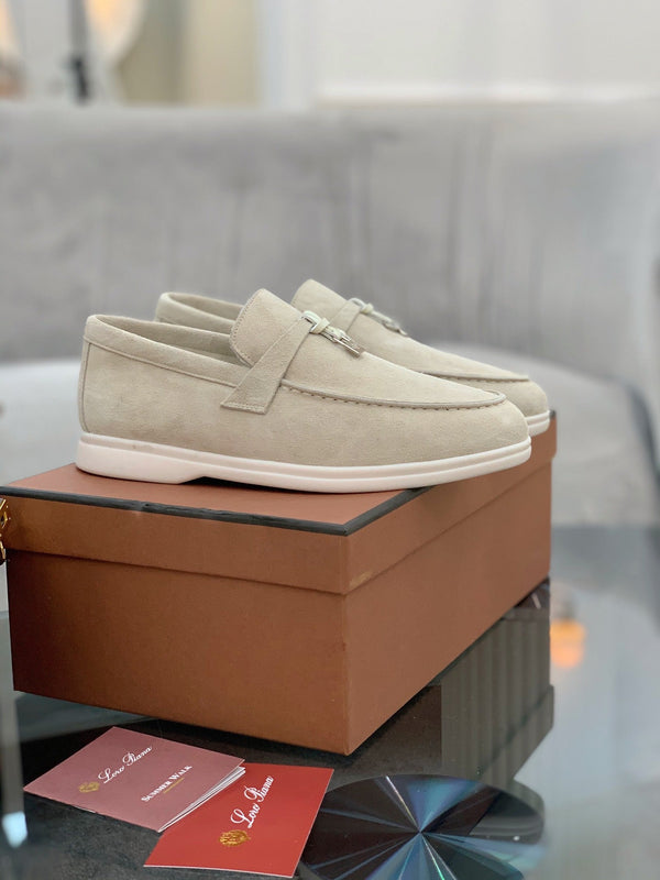 LP 26s Open Walk Loafers 2cm Stucco Suede Shearling SHW 110792