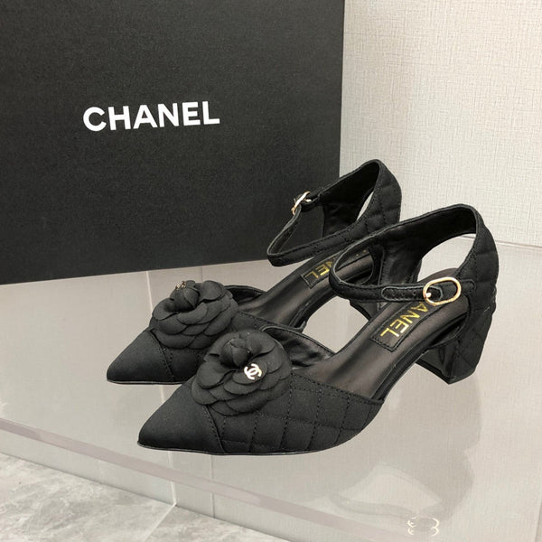 CC 25C 5CM Slingback Flats Black Fabric 213241