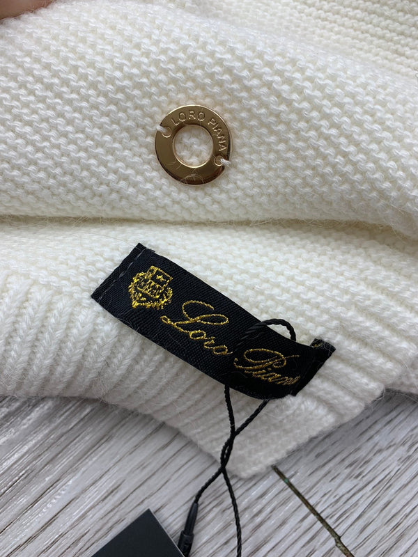 LP Hat Scarf Gloves Set White Knit Fur 475087