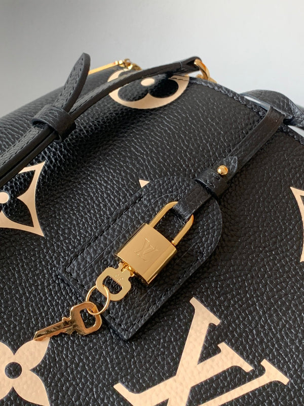 LV Petit Palais Bag Black White Cowhide 241141