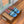 Suitcase Stripe Flat Sandals Blue Maroon Leather