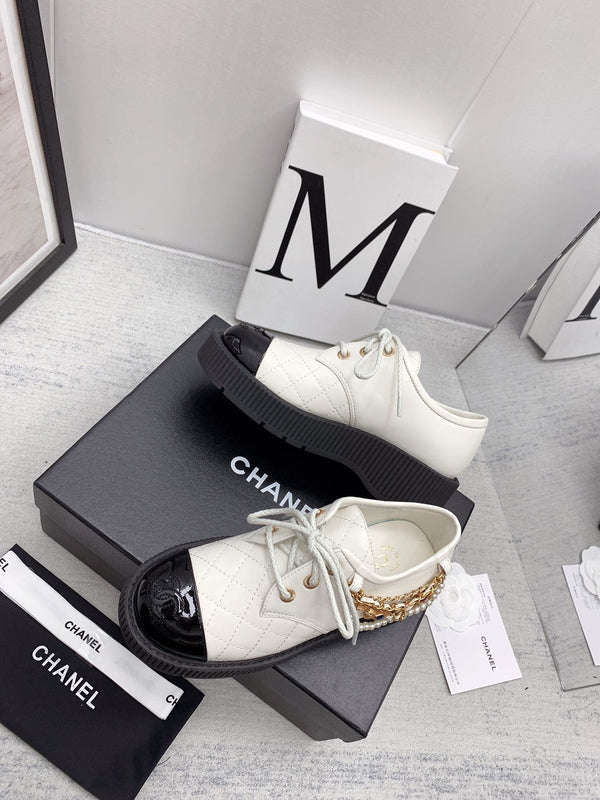CC 26s Oxford Shoes 4cm Pearl Leather 162951