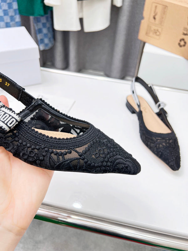 CD 25 J'Adior Slingback Flat Mesh Fabric 237966