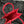 Small CD Book Tote 26.5cm Red Retro Style D Letter Embroidery