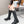 LACE-UP KNEE BOOTS IN BLACK DENIM AND SHEEPSKIN LINING