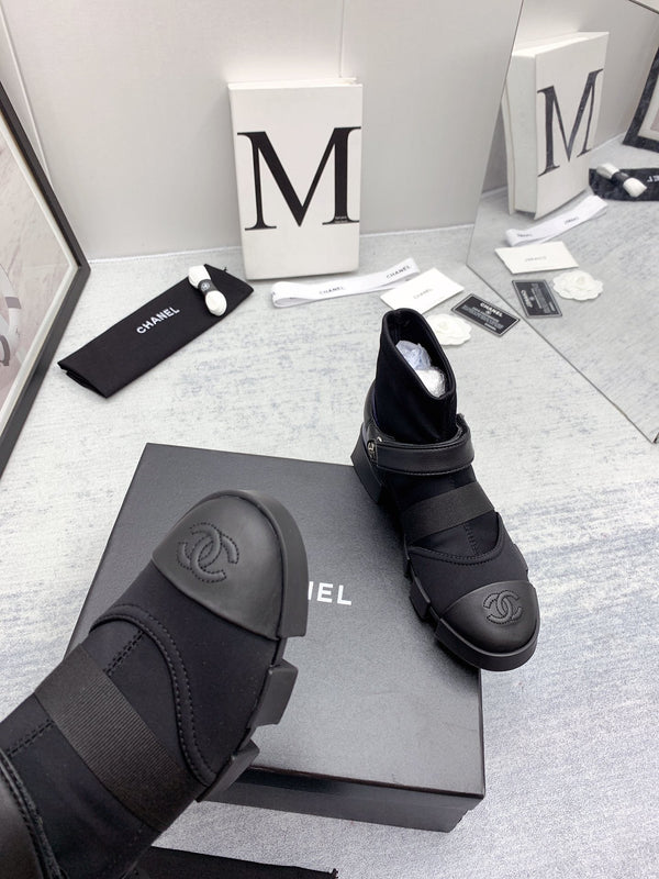 CC 26s Ankle Boots 4cm Canvas Leather 162986