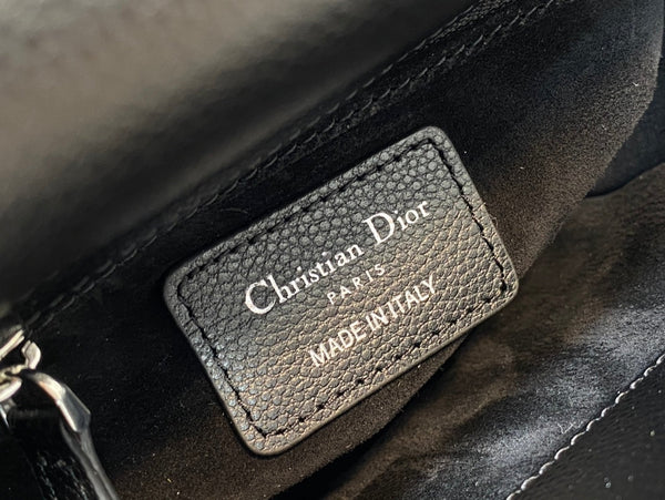 mini lady 17cm black calfskin shw