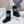CD Platform Snow Boots Black Red Cowhide Nylon Fabric 539651