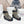 CD Snow Ankle Boots Black Beige Cowhide Nylon Fabric 539662