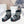 CD Snow Ankle Boots Black White Cowhide Nylon Fabric 539663