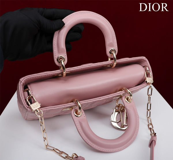 medium lady d-joy 26 antique pink lambskin