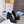 Prada 26S 8cm Block Heel Loafers Black Brushed Leather 147121
