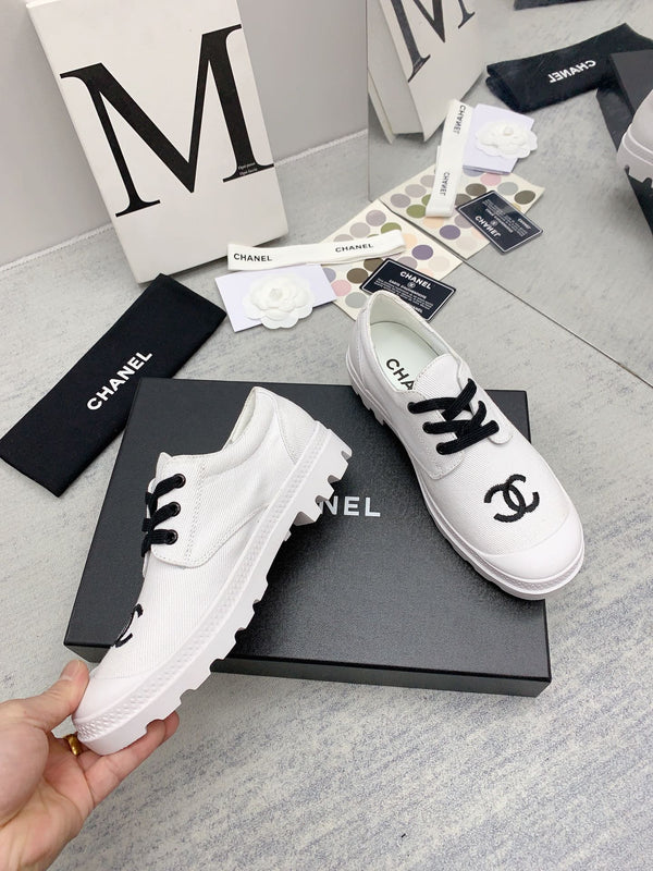 CC 26s Low Top Sneakers 2cm White Black Canvas 163691