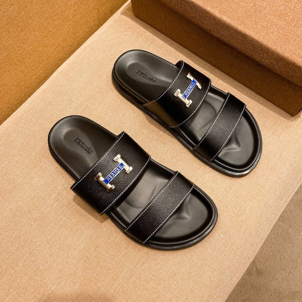 HM Men's Slide Black Cowhide 602328