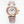 pasha 30mm quartz pink gold white dial light brown leather