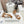 FLOW RUNNER SNEAKER IN BRONZE BROWN SUEDE AND PALE GRAY SHEEPSKIN