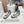 FLOW RUNNER SNEAKER IN SLATE GRAY SUEDE AND PALE GRAY SHEEPSKIN