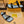 FENDI O'LOCK SLIDES BLACK AND LIGHT BLUE CALFSKIN WITH GOLD HARDWARE