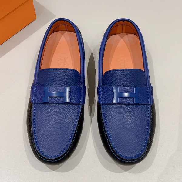 HM Men's Loafer Navy Blue Cowhide 557564